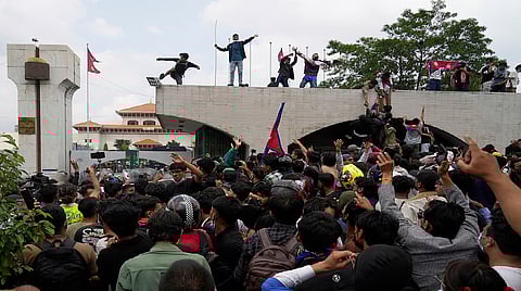  Youths against a Nepal government ban on social media sites intensified in Kathmandu
