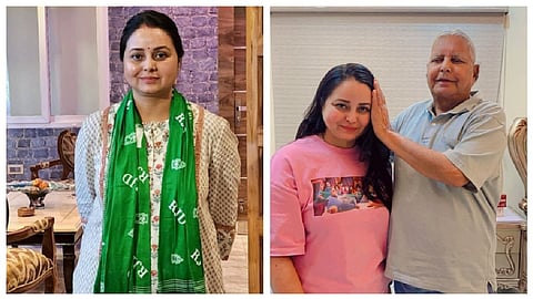  RJD president Lalu Prasad and daughter , Rohini Acharya 