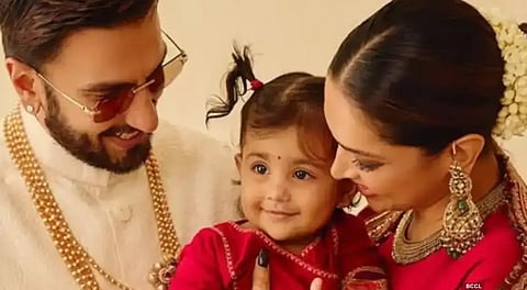 Deepika Padukone and Ranveer Singh with their daughter Dua