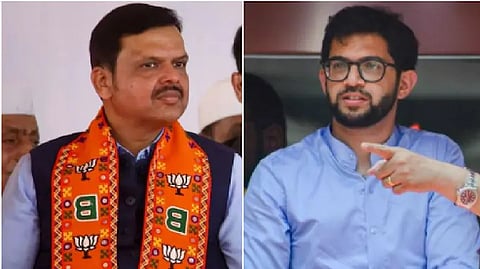 Chief Minister Devendra Fadnavis and  Shiv Sena (UBT) leader Aaditya Thackeray 