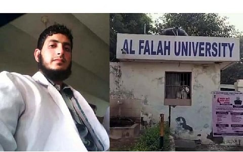 Dr Muzammil Ganaie, a teacher at Al Falah University was arrested during investigation in Faridabad, Haryana.