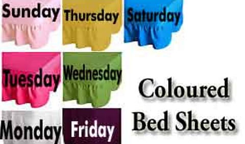 Coloured bed sheets