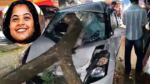 Woman dies after tree branch falls on car