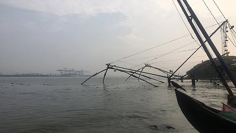 Chinese fishing net platform collapses