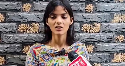 Aanchal Mamidwar, 21-year-old woman who married boyfriend�s corpse after his alleged murder by her family, speaks to PTI, in Nanded, Monday, Dec. 01, 2025.