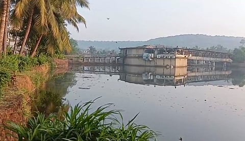 Charred remains of the nightclub after a fire broke out due to a cylinder blast, in North Goa district, Sunday, Dec. 7, 2025.