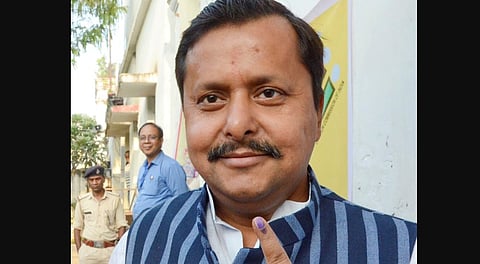 In this Thursday, Nov. 6, 2025 file photo, then BJP candidate Nitin Nabin casts vote during the Bihar Assembly elections, in Patna. 