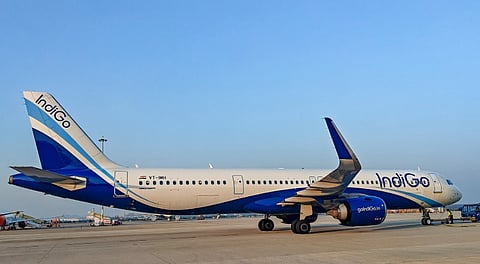 An IndiGo flight prepares to take off from Kempegowda International Airport in Bengaluru, Thursday, Dec. 11, 2025.