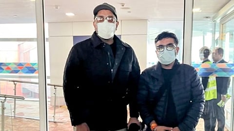 Gaurav Luthra and Saurabh Luthra, co-owners of Goa's Birch by Romeo Lane nightclub where a massive fire killed 25 people, upon their arrival in New Delhi, Tuesday, Dec. 16, 2025.