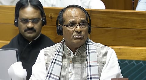 Minister Shivraj Singh Chauhan presenting VB-G RAM G bill in Lok Sabha on Wednesday.
