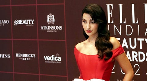 Bollywood actress Nora Fatehi at the Elle India Beauty Awards 2025, in Mumbai, Wednesday, Oct. 16, 2025.