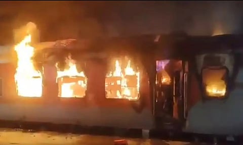 Tatanagar-Ernakulam Express train catches fire in Andhra Pradesh