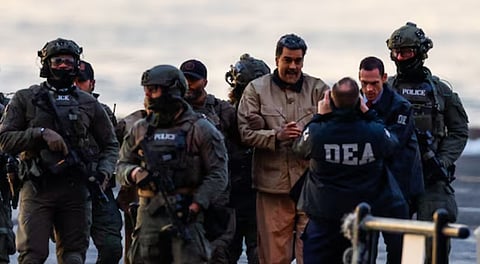 Venezuelan President Nicolás Maduro in U.S. military custody.