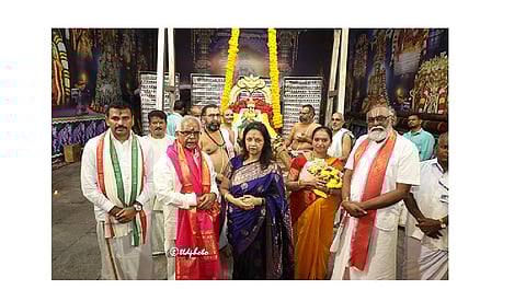 Mauritius President Dharambeer Gokhool offers prayers at Tirupati temple