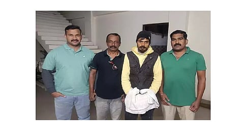 The Kannur City Cyber Police have arrested a man in connection with the extortion of Rs 10.5 lakh from a female doctor from Thalassery in this north Kerala district.