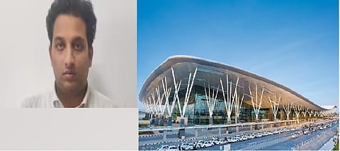 The accused, identified as Mohammed Affan Ahamed (L) ,Kempegowda International Airport (R)