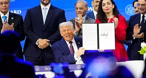 Donald Trump launching Gaza Board of Peace.