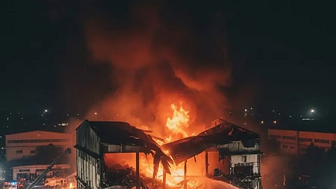 Fire guts plywood factory in Kerala's Kasaragod
