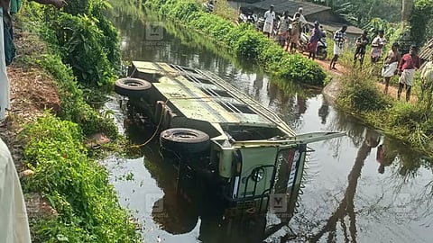 School bus overturns into stream in Kerala, students escape unhurt