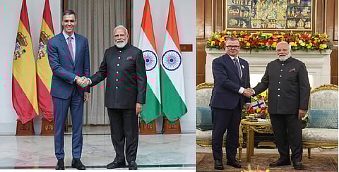PM Modi meets president of Spain, PM of Finland