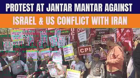 Left parties protest against US-Israel attack on Iran,