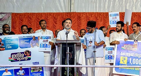LoP in the Lok Sabha Rahul Gandhi at the valedictory function of the state-wide �Puthuyuga Yatra�, in Thiruvananthapuram on March 7, 2026.