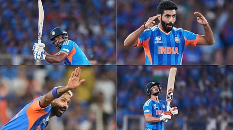 Sanju Samson,  Jasprit Bumrah, Hardik Pandya and  Ishan Kishan