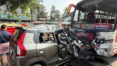 Three killed as car collides with bus in Kerala's Malappuram 