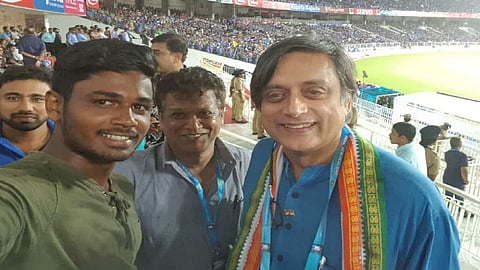 Sanju Samson and Congress MP Shashi Tharoor 