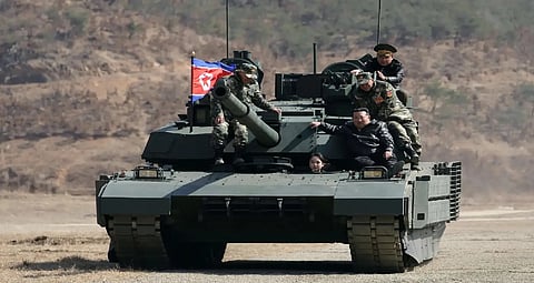 he teenage daughter of North Korean leader Kim Jong Un has driven a tank during army training supervised by her father