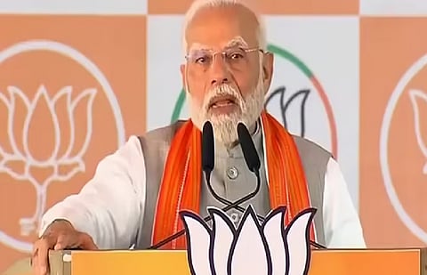 PM Modi holds massive roadshow in poll-bound Kerala's Thrissur