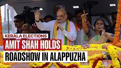 Amit Shah holds roadshow in Kerala's Haripad
