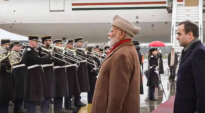 PM Modi arrives in France to attend AI summit, hold talks with Macron