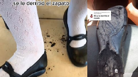 El calor derrite el zapato de una joven en la escuela [VIDEO]