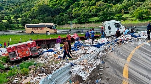 Se registra accidente en la autopista Pátzcuaro-Cuitzeo