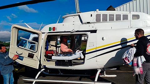 Por quemaduras de tercer grado, trasladan vía aérea a menor de Morelia a CDMX