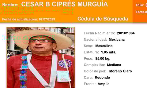 Continúa búsqueda del promotor cultural César Ciprés 
desaparecido en Uruapan