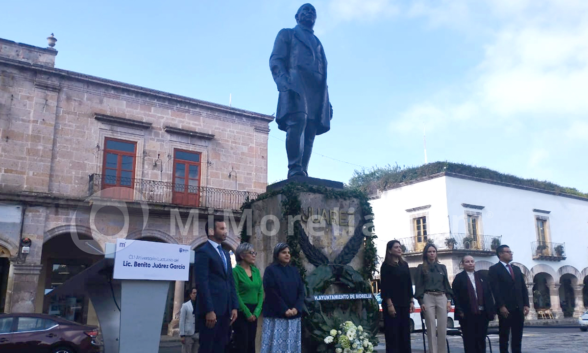 Conmemoran en Morelia aniversario luctuoso de Benito Juárez