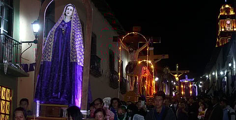 Procesión de los Cristos recorrió el Pueblo Mágico de Tlalpujahua