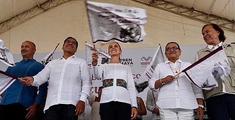 Sheinbaum da banderazo al inicio de la construcción del Parque ecoturístico "La Ceiba" en Palenque, Chiapas