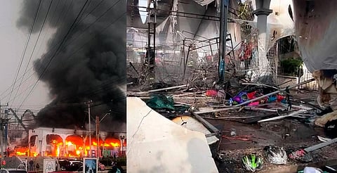 Bazar navideño se incendia en Estado de México; fue pérdida total [VIDEO]