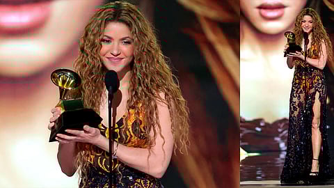 Shakira recibe Grammy con vestido de mariposa monarca, este fue su mensaje 