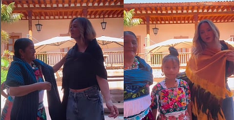 Andrea Legarreta presume artesanías de Michoacán
