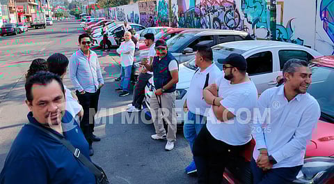 Conductores de plataformas se manifiestan en Morelia; exigen seguridad tras hechos violentos