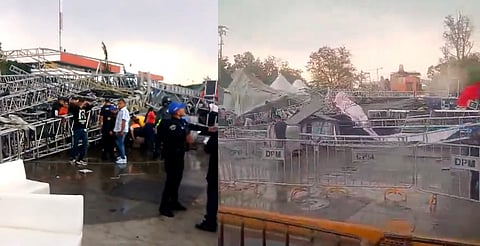 Escenario colapsa durante montaje en CDMX [VIDEOS]