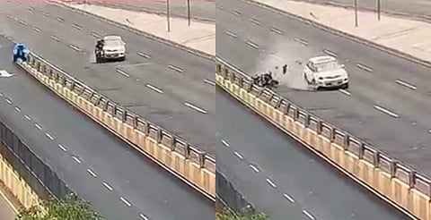 Conductor embiste a asaltantes en carretera de Querétaro; iban armados [Video]