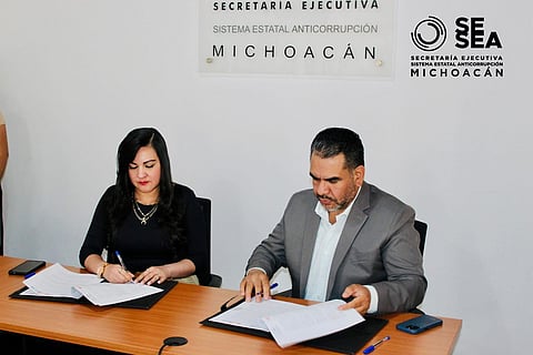 SESEA y Ayuntamiento de Acuitzio del Canje, firman convenio para garantizar colaboración anticorrupción