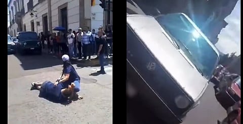 Sale video tras agresión a motociclista en plantón de Morelia; así habría huido presunto responsable