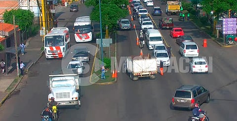 Reducción de carriles en Madero Poniente por trabajos de mantenimiento