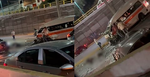 Reportan fuerte choque de combi ruta Naranja en libramiento de Morelia